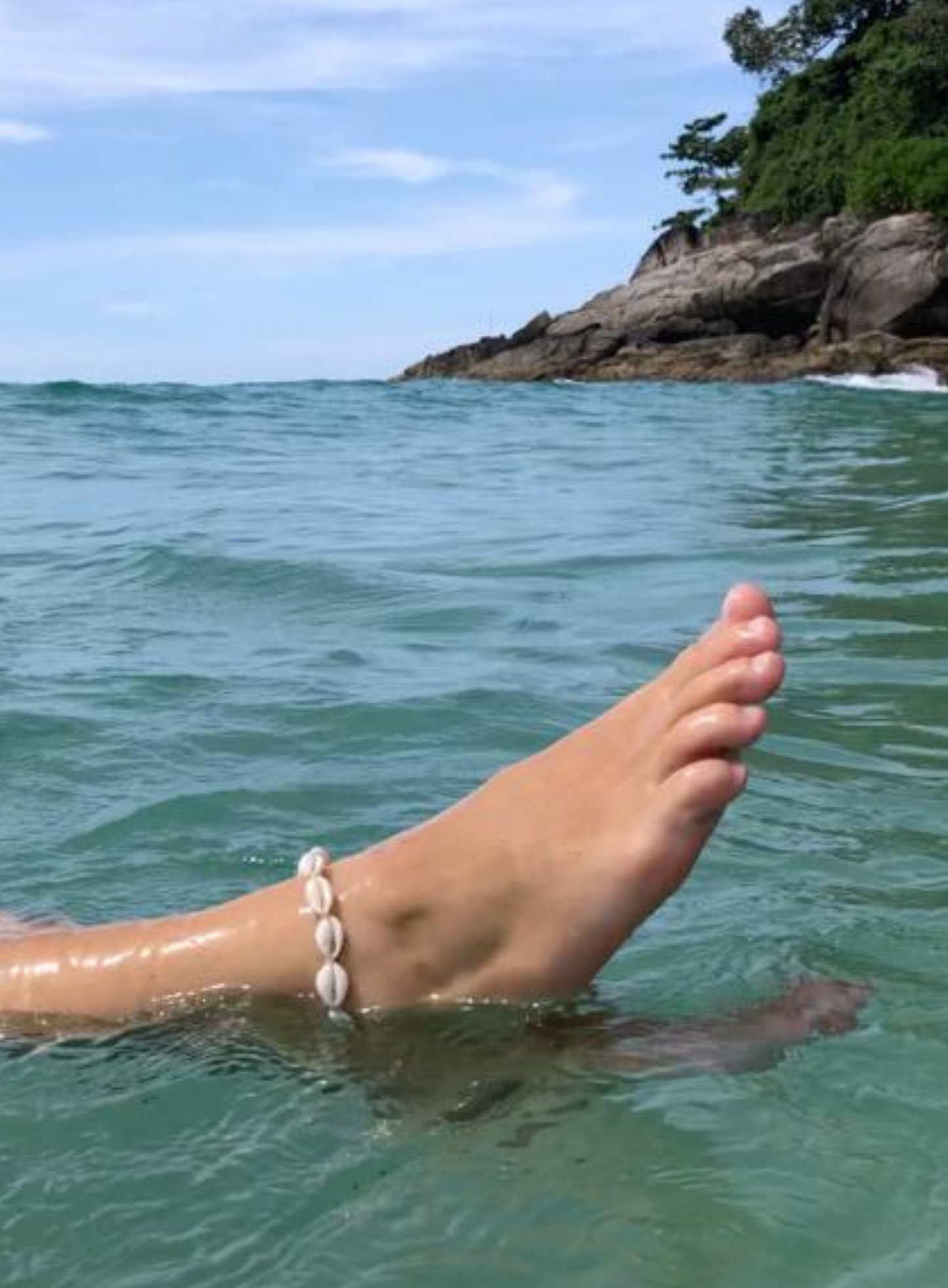 Cowrie shell anklet