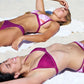 Sustainable swimwear Pink Floral Reversible Bikini Top twin
