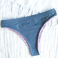 Sustainable Reversible blue and purple Cheeky High Cut bikini bottom