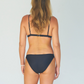 Sustainable swimwear reversible black fixed triangle bikini top