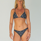 Sustainable swimwear reversible black fixed triangle bikini top