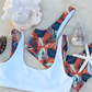 Sustainable reversible white and terracotta crop bikini top