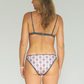 Sustainable reversible Gray and Latte Bali print full coverage bikini bottom back view