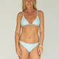 Reversible bikini, string bikini in light green with cheeky bikini bottoms made from sustainable swimwear material